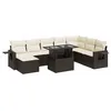 Image de vidaXL Salon de Jardin avec Coussins 9 pcs Marron résine tressée