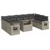Image de vidaXL Salon de Jardin avec Coussins 10 pcs Gris Clair résine tressée