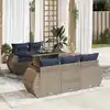 Image de vidaXL Salon de jardin avec coussins 6 pcs gris résine tressée acacia