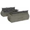 Image de vidaXL Salon de Jardin avec Coussins 7 pcs Gris résine tressée