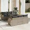 Image de vidaXL Salon de jardin avec coussins 7 pcs gris résine tressée