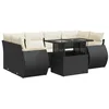 Image de vidaXL Salon de Jardin 7 pcs avec Coussins Noir résine tressée