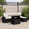 Image de vidaXL Salon de jardin 6 pcs avec coussins noir résine tressée