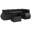 Image de vidaXL Salon de Jardin 6 pcs avec Coussins Noir résine tressée