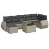 Image de vidaXL Salon de Jardin 8 pcs avec Coussins Gris Clair résine tressée