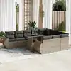 Image de vidaXL Salon de jardin 11 pcs avec coussins gris résine tressée