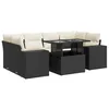 Image de vidaXL Salon de Jardin 7 pcs avec Coussins Noir résine tressée