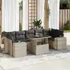 Image de vidaXL Salon de jardin 8 pcs avec coussins gris clair résine tressée