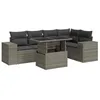 Image de vidaXL Salon de Jardin 6 pcs avec Coussins Gris résine tressée