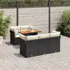 Image de vidaXL Salon de jardin 6 pcs avec coussins noir résine tressée