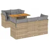 Image de vidaXL Salon de Jardin avec Coussins 6 pcs Beige résine tressée, Ensemble de canapés d'extérieur, Salon de Jardin, Ensemble de canapés en résine tressée