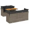 Image de vidaXL Salon de Jardin 6 pcs avec Coussins Gris résine tressée, Ensemble de canapés d'extérieur, Salon de Jardin, Ensemble de canapés en résine tressée