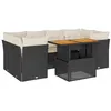 Image de vidaXL Salon de Jardin 7 pcs avec Coussins Noir résine tressée, Ensemble de canapés d'extérieur, Salon de Jardin, Ensemble de canapés en résine tressée