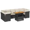 Image de vidaXL Salon de Jardin 8 pcs avec Coussins Noir résine tressée, Ensemble de canapés d'extérieur, Salon de Jardin, Ensemble de canapés en résine tressée