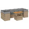 Image de vidaXL Salon de Jardin avec Coussins 8 pcs Beige résine tressée, Ensemble de canapés d'extérieur, Salon de Jardin, Ensemble de canapés en résine tressée