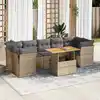 Image de vidaXL Salon de jardin avec coussins 8 pcs beige résine tressée