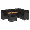 Image de vidaXL Salon de Jardin 7 pcs avec Coussins Noir résine tressée, Ensemble de canapés d'extérieur, Salon de Jardin, Ensemble de canapés en résine tressée