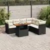 Image de vidaXL Salon de jardin 7 pcs avec coussins noir résine tressée