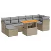 Image de vidaXL Salon de Jardin avec Coussins 8 pcs Beige résine tressée
