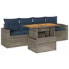 Image de vidaXL Salon de Jardin 5 pcs avec Coussins Gris résine tressée, Ensemble de canapés d'extérieur, Ensemble de canapé d'angle de Jardin, Meuble d'angle de Jardin