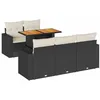 Image de vidaXL Salon de Jardin 6 pcs avec Coussins Noir résine tressée, Ensemble de canapés d'extérieur, Salon de Jardin, Ensemble de canapés en résine tressée