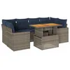 Image de vidaXL Salon de Jardin avec Coussins 7 pcs Gris résine tressée, Ensemble de canapés d'extérieur, Ensemble de canapé d'angle de Jardin, Meuble d'angle de Jardin