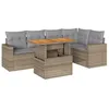 Image de vidaXL Salon de Jardin avec Coussins 6 pcs Beige résine tressée, Ensemble de canapés d'extérieur, Salon de Jardin, Ensemble de canapés en résine tressée