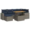 Image de vidaXL Salon de Jardin avec Coussins 7 pcs Gris résine tressée
