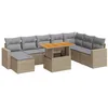 Image de vidaXL Salon de Jardin avec Coussins 9 pcs Beige résine tressée