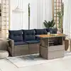 Image de vidaXL Salon de jardin 5 pcs avec coussins gris résine tressée