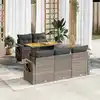 Image de vidaXL Salon de jardin 6 pcs avec coussins gris résine tressée