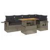 Image de vidaXL Salon de Jardin 6 pcs avec Coussins Gris résine tressée
