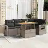Image de vidaXL Salon de jardin 6 pcs avec coussins gris résine tressée