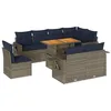 Image de vidaXL Salon de Jardin 9 pcs avec Coussins Gris résine tressée, Ensemble de canapés d'extérieur, Ensemble de canapé d'angle de Jardin, Meuble d'angle de Jardin