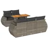 Image de vidaXL Salon de Jardin 6 pcs avec Coussins Gris résine tressée