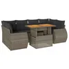 Image de vidaXL Salon de Jardin avec Coussins 7 pcs Gris résine tressée