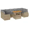 Image de vidaXL Salon de Jardin avec Coussins 8 pcs Beige résine tressée