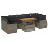 Image de vidaXL Salon de Jardin 8 pcs avec Coussins Gris résine tressée