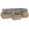 Image de vidaXL Salon de Jardin avec Coussins 6 pcs Beige résine tressée
