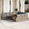 Image de vidaXL Salon de jardin 11 pcs avec coussins beige résine tressée