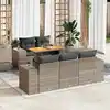 Image de vidaXL Salon de jardin 6 pcs avec coussins gris résine tressée