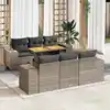 Image de vidaXL Salon de jardin avec coussins 7 pcs gris résine tressée