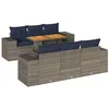 Image de vidaXL Salon de Jardin avec Coussins 7 pcs Gris résine tressée, Ensemble de canapés d'extérieur, Ensemble de canapé d'angle de Jardin, Meuble d'angle de Jardin