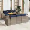 Image de vidaXL Salon de jardin avec coussins 7 pcs gris résine tressée