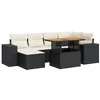 Image de vidaXL Salon de Jardin 7 pcs avec Coussins Noir résine tressée