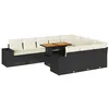 Image de vidaXL Salon de Jardin 10 pcs avec Coussins Noir résine tressée Acacia