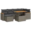 Image de vidaXL Salon de Jardin avec Coussins 7 pcs Gris résine tressée Acacia