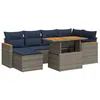 Image de vidaXL Salon de Jardin avec Coussins 7 pcs Gris résine tressée