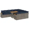 Image de vidaXL Salon de Jardin 11 pcs avec Coussins Gris résine tressée, Ensemble de canapés d'extérieur, Ensemble de canapé d'angle de Jardin, Meuble d'angle de Jardin