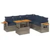 Image de vidaXL Salon de Jardin avec Coussins 7 pcs Gris résine tressée Acacia, Ensemble de canapés d'extérieur, Salon de Jardin, Ensemble de canapés en résine tressée